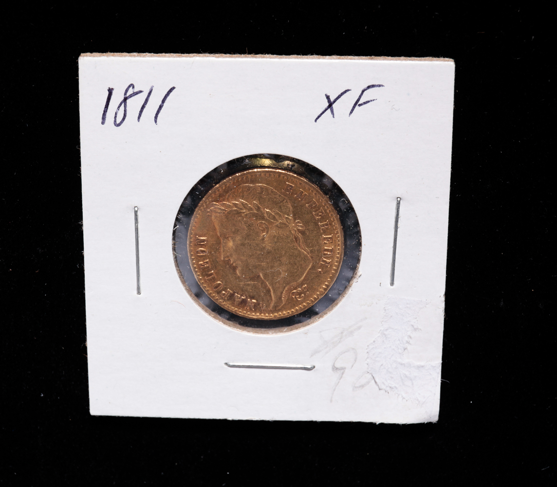 1811 GOLD 20 FRANC COIN. Circulated.