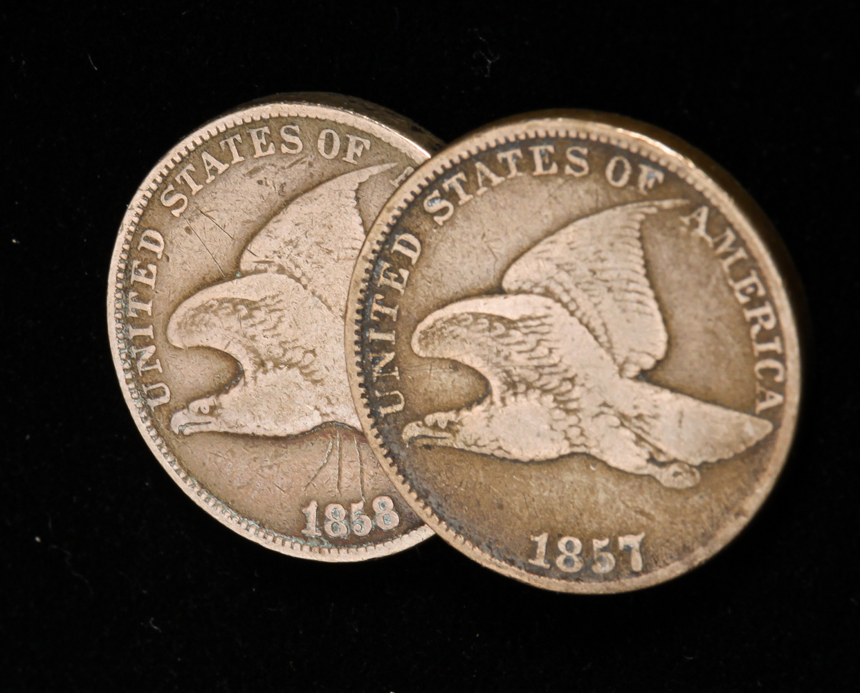 1857 AND 1858 FLYING EAGLE CENTS