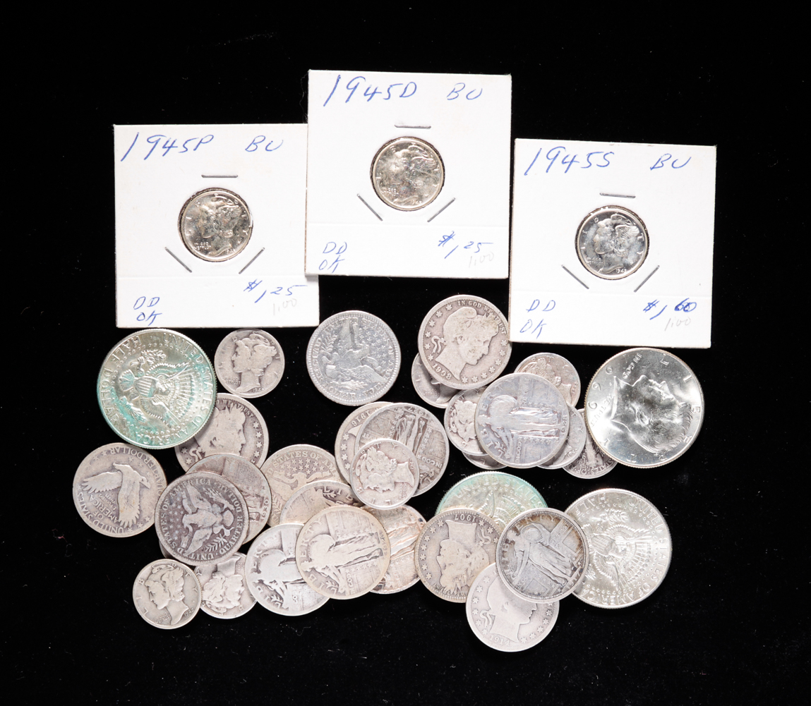 GROUP OF U S SILVER COINS Includes 31a23e
