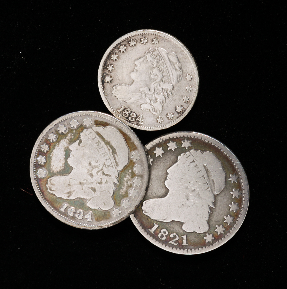 THREE EARLY AMERICAN SILVER CAPPED
