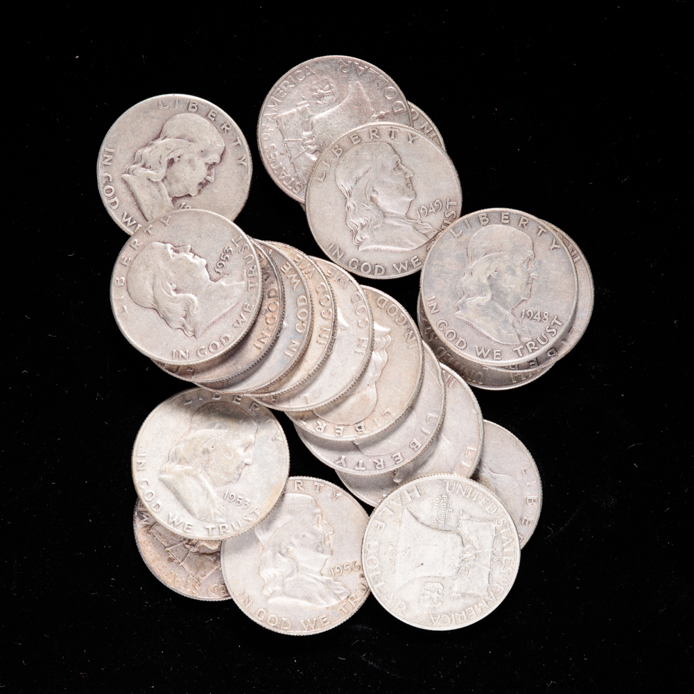 GROUP OF FRANKLIN HALF DOLLARS  31a24b