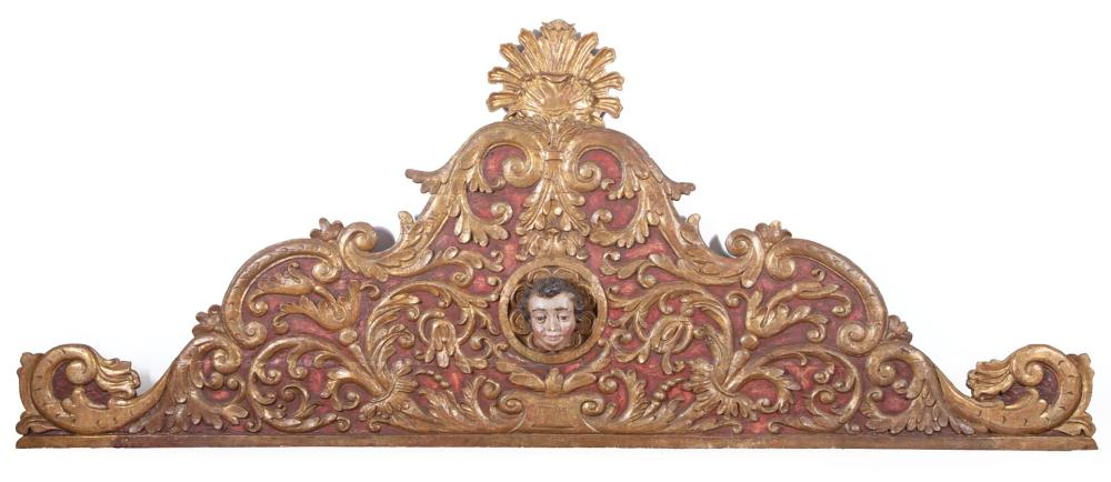 CARVED GILTWOOD AND POLYCHROMED