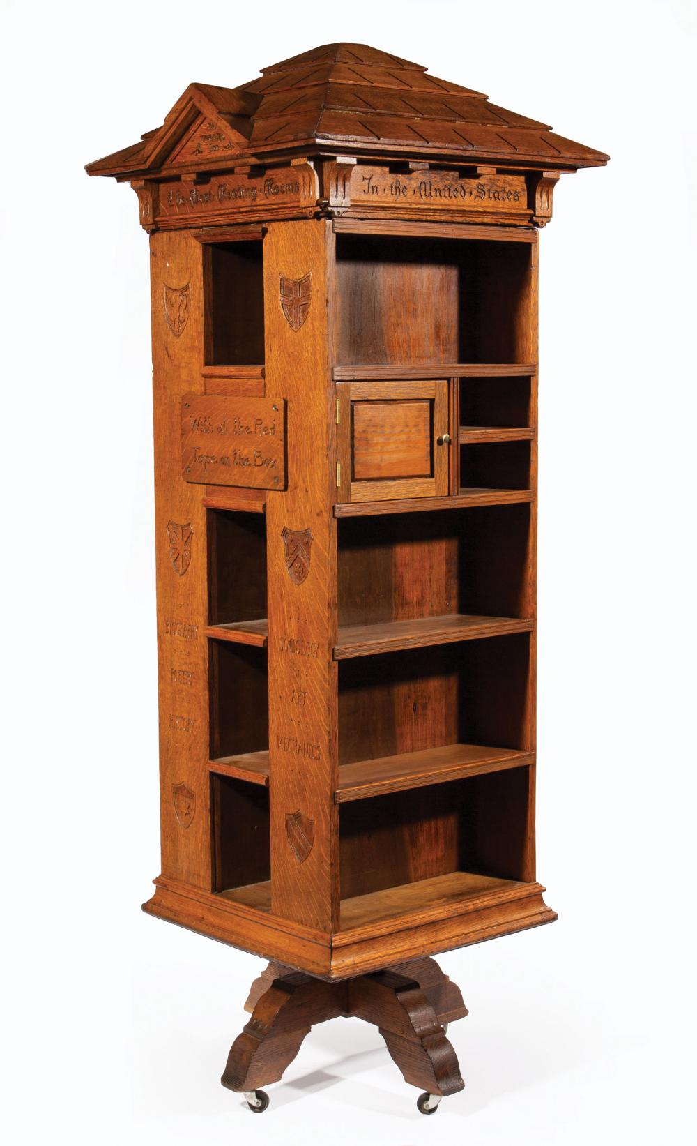 QUARTER SEWN OAK REVOLVING BOOKCASEArchitectural 31a2b1