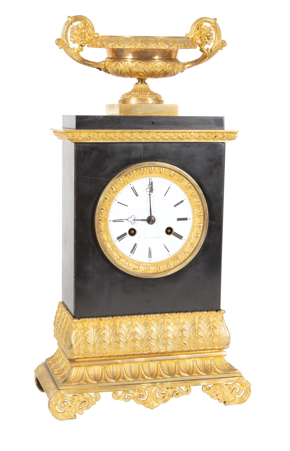 GILT-BRONZE MOUNTED MARBLE MANTEL CLOCKNapoleon