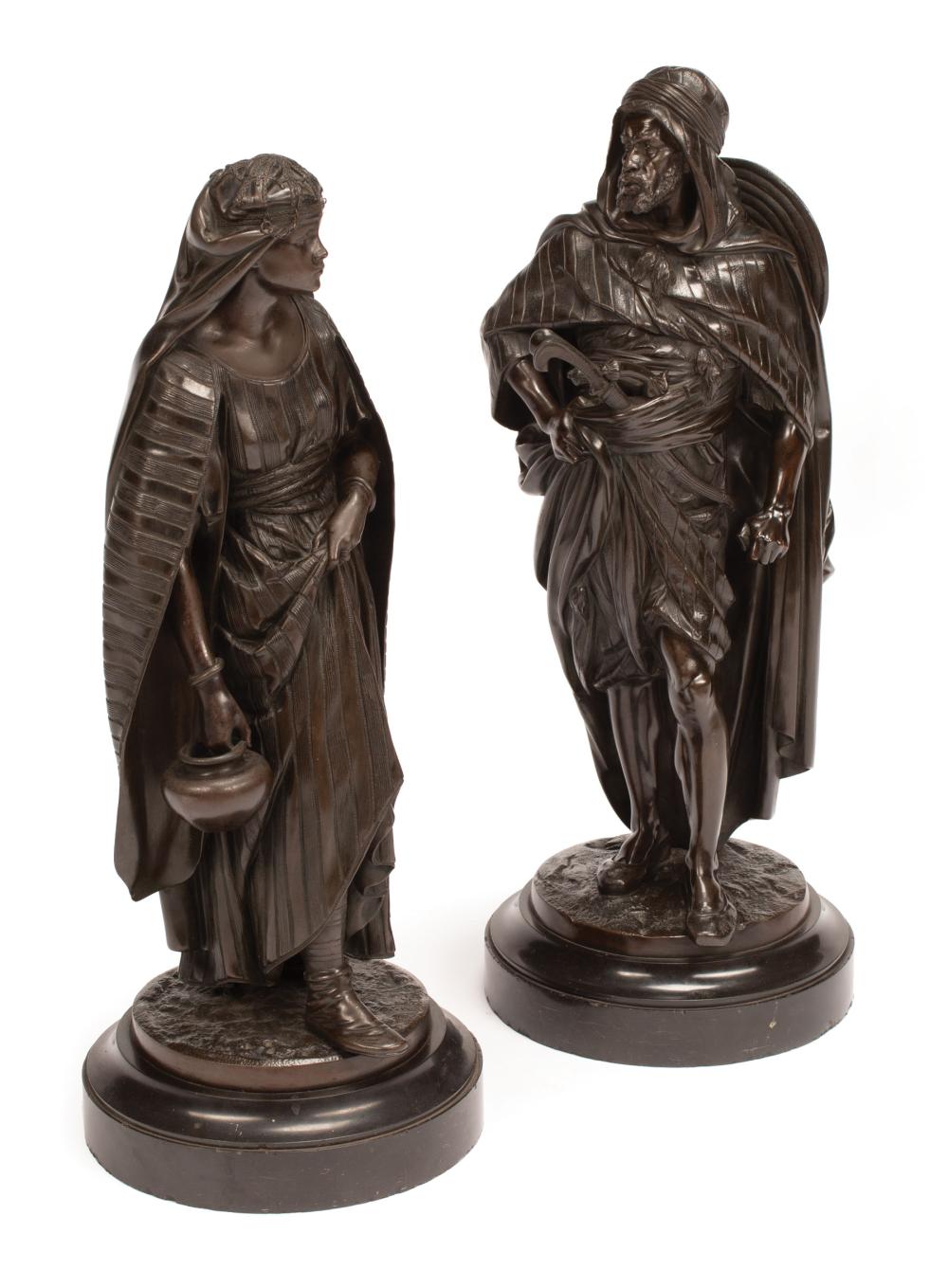 PATINATED BRONZE FIGURESPair of