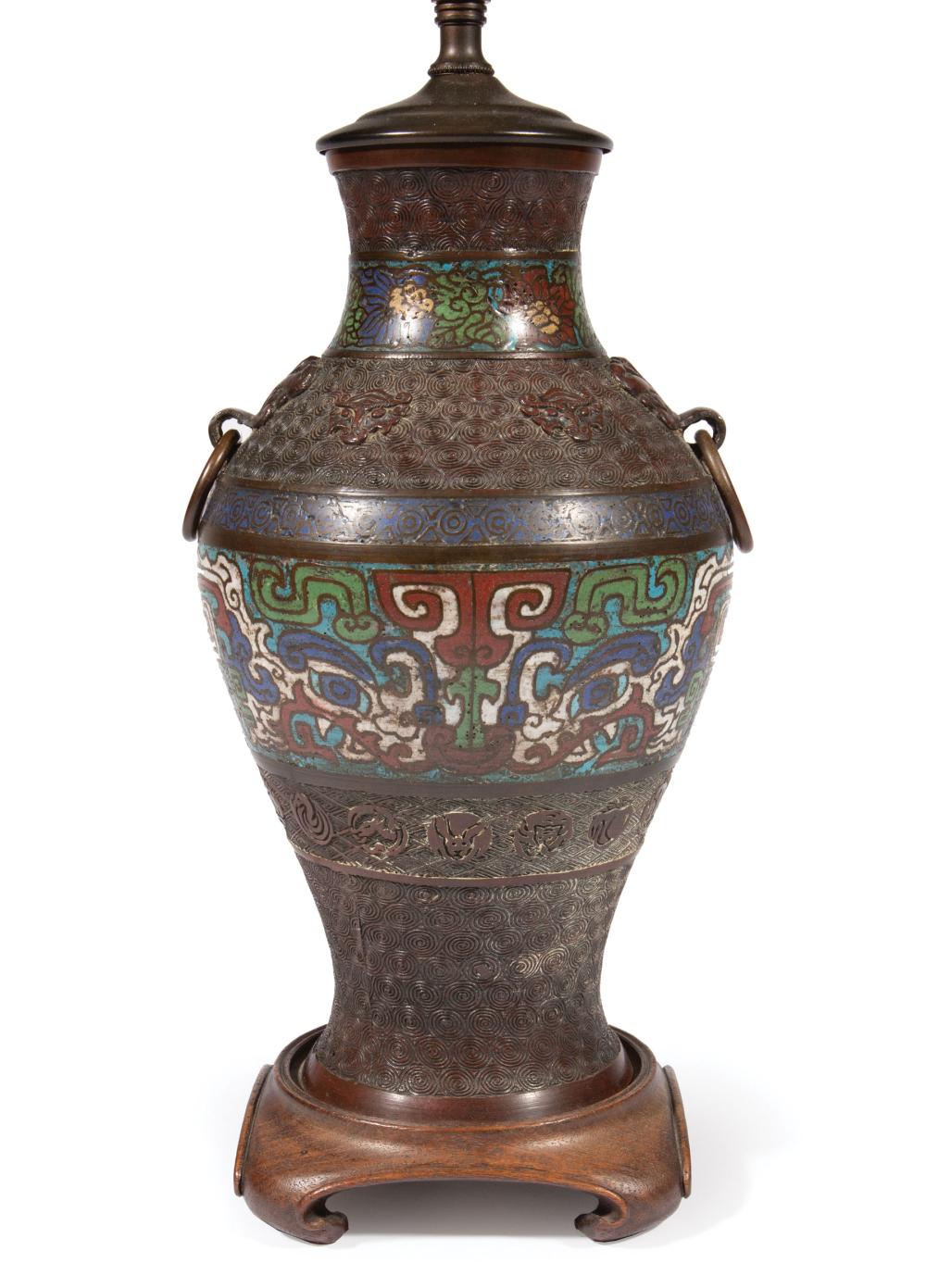 ASIAN BRONZE AND CLOISONNE ENAMEL