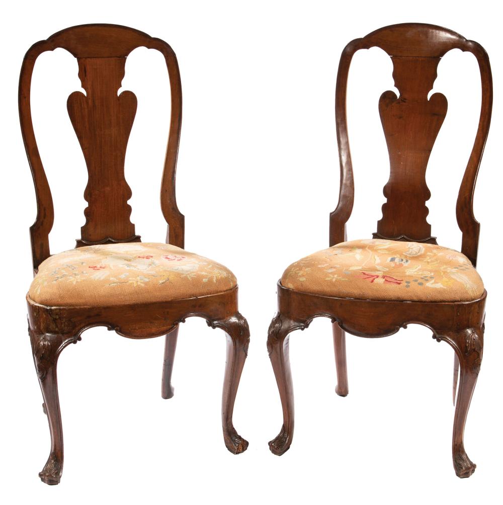 PAIR OF QUEEN ANNE WALNUT SIDE 31a44a