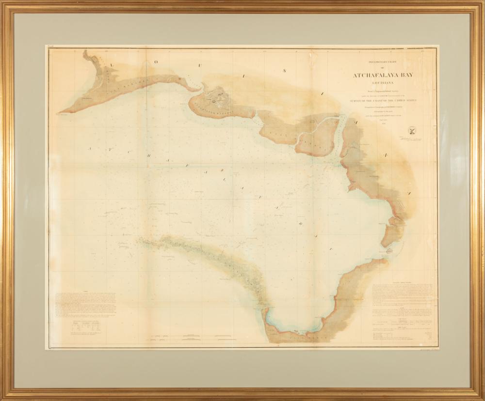 ANTIQUE COAST SURVEY MAP OF THE