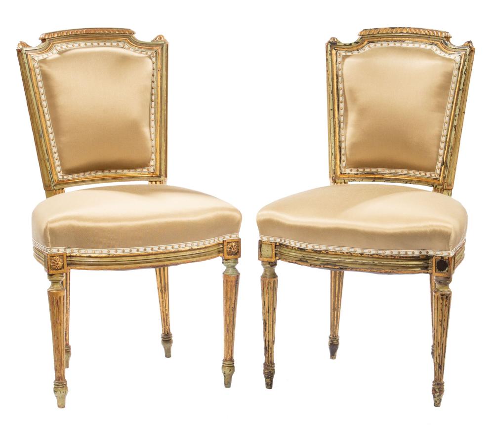 LOUIS XVI-STYLE GILT AND VERT PEINTE