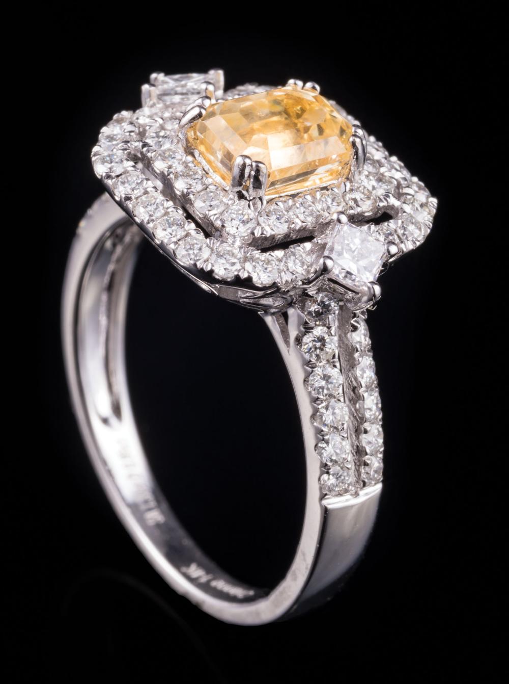 WHITE GOLD, YELLOW SAPPHIRE AND