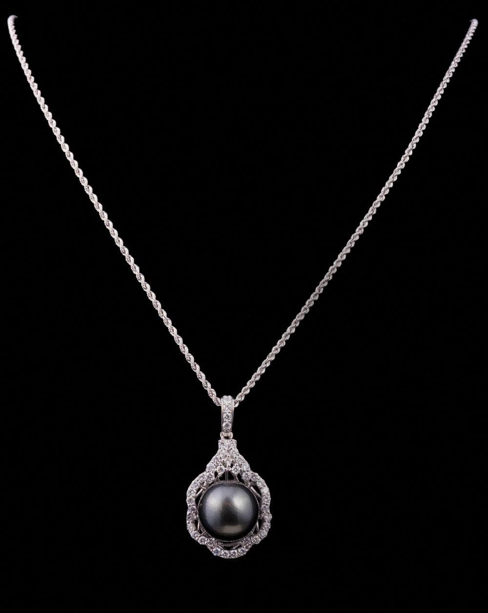 PLATINUM TAHITIAN PEARL AND DIAMOND 31a525