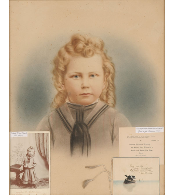 Pastel portrait of young boy along