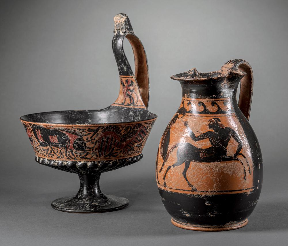 TWO ETRUSCAN TERRACOTTA VESSELSTwo