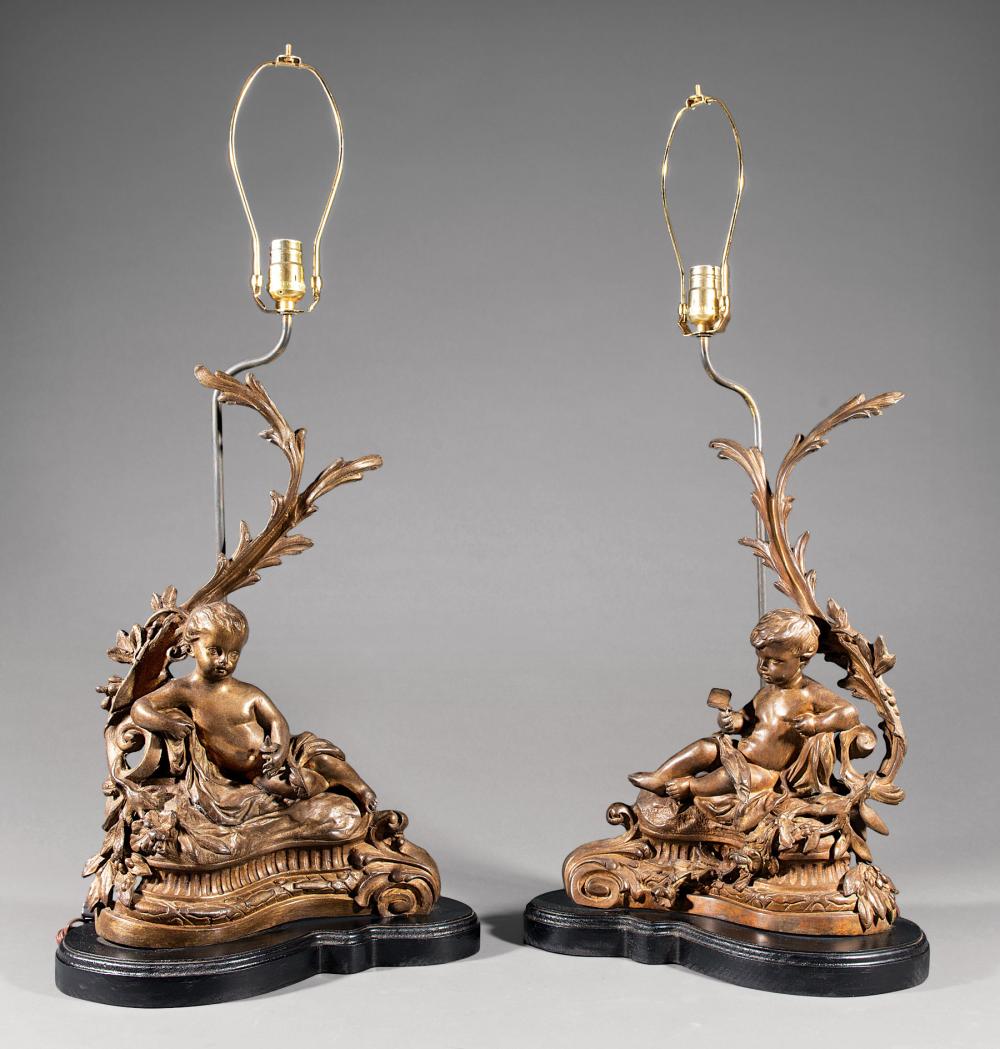 PAIR OF FRENCH BRONZE FIGURAL CHENETSPair