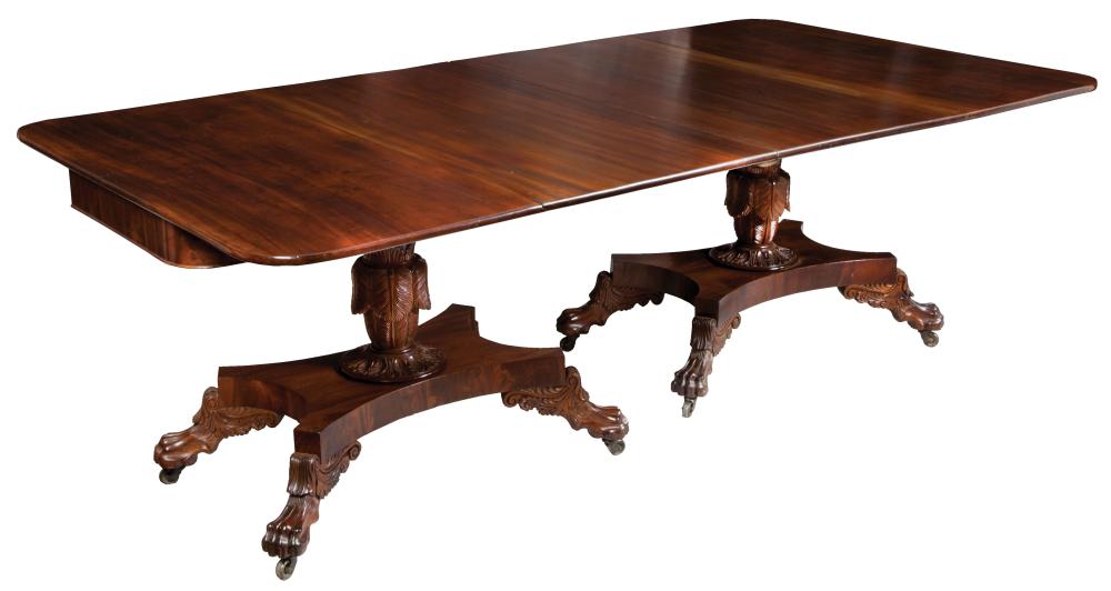 MAHOGANY TWO-PART DINING TABLE
