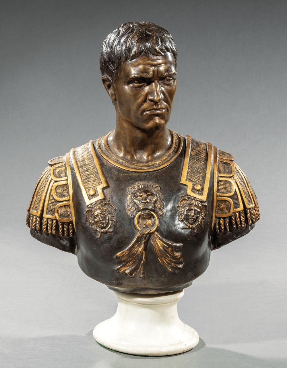 PATINATED AND GILT METAL BUST OF 31a5c8