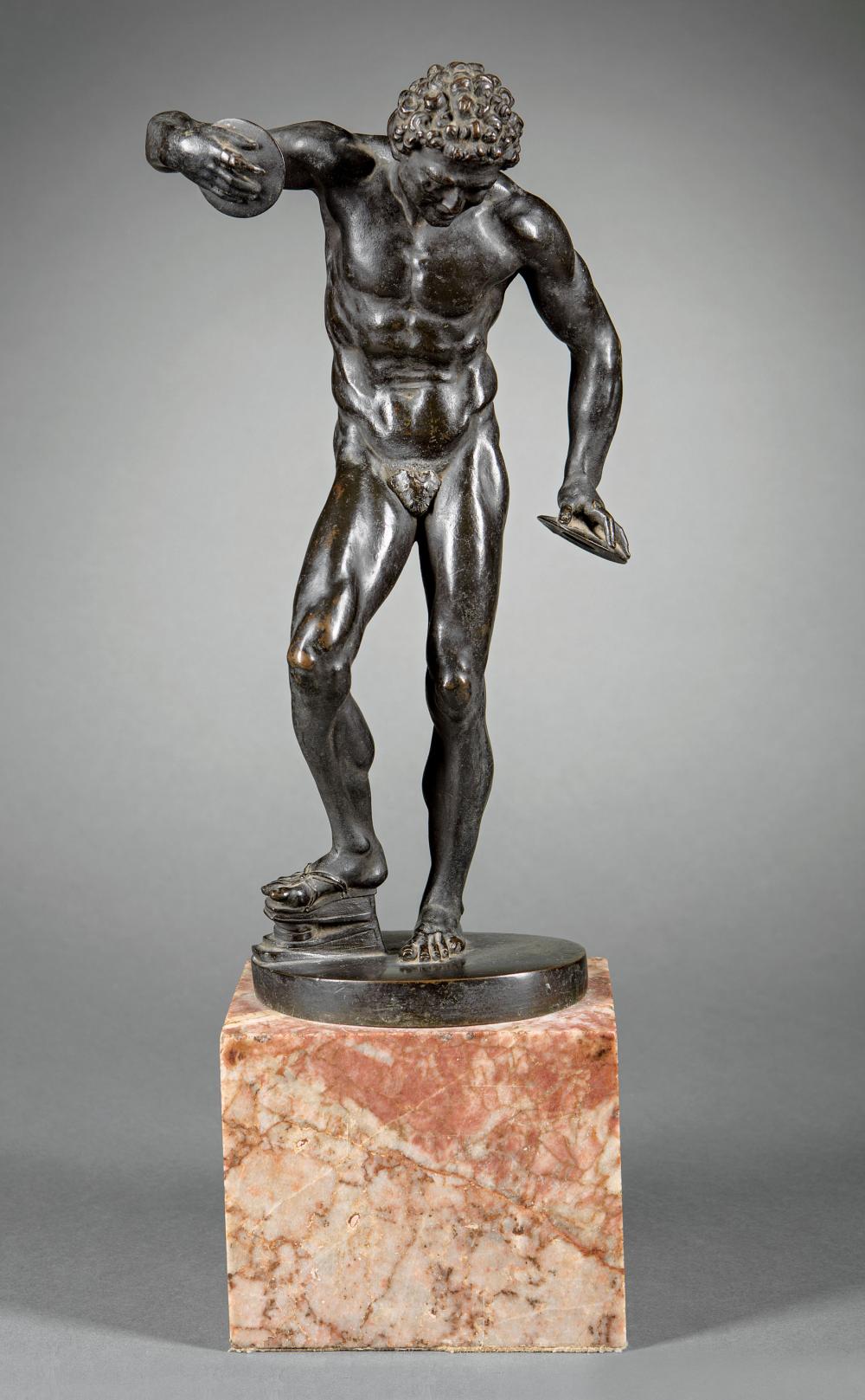 BRONZE FIGURE OF A FAUN PLAYING 31a5c7