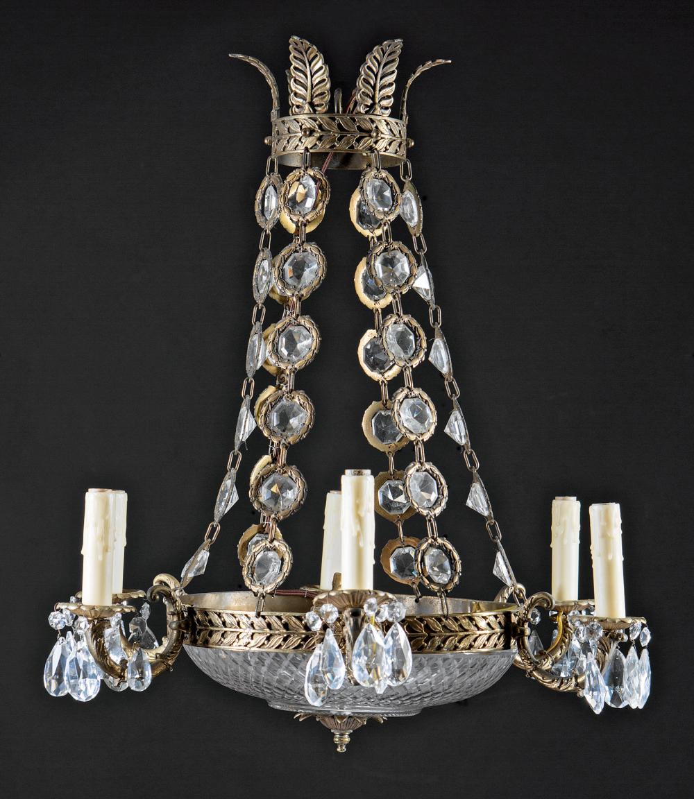 EMPIRE STYLE GILT BRONZE AND CRYSTAL 31a608