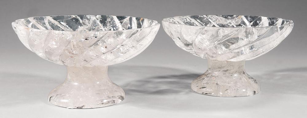 PAIR OF ROCK CRYSTAL COMPOTESPair