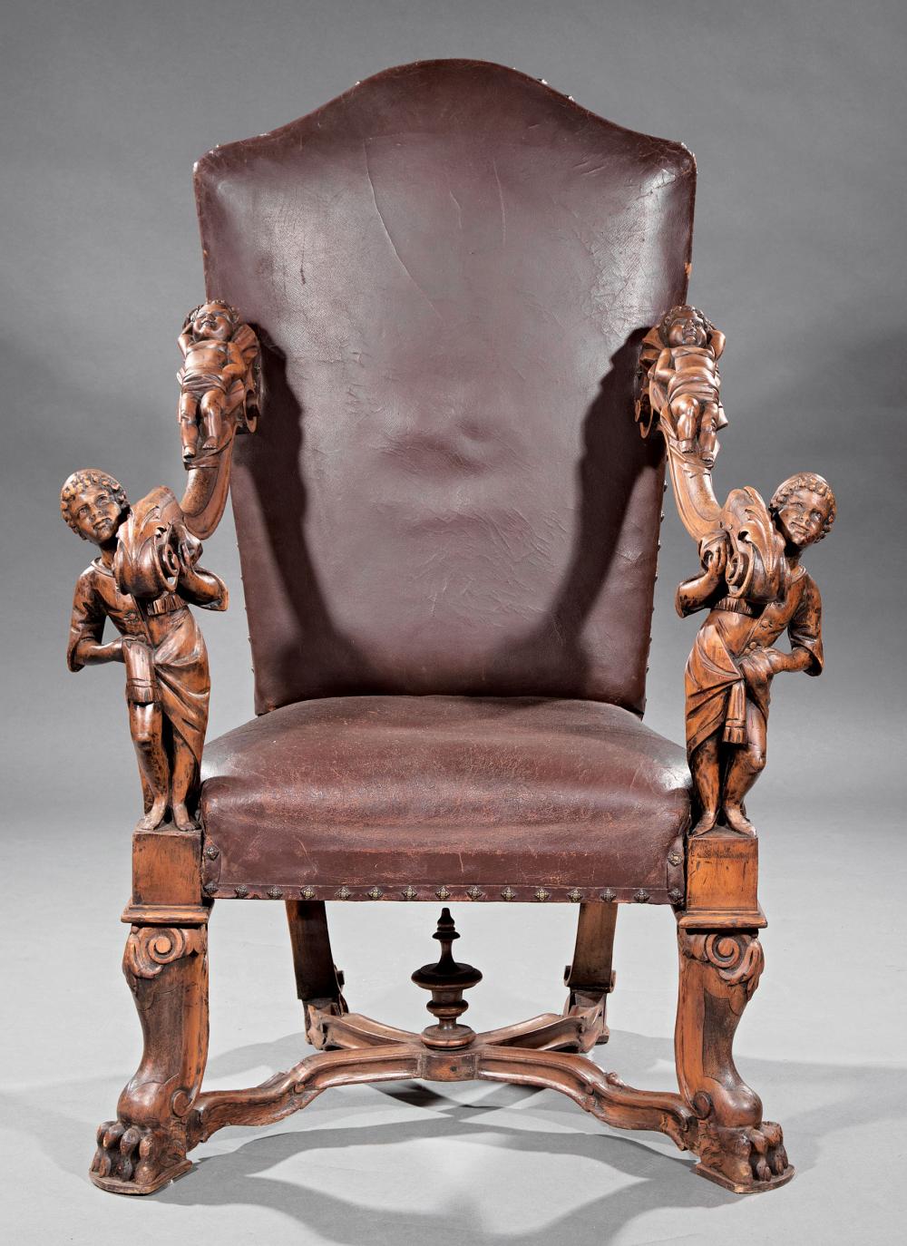 BAROQUE-STYLE CARVED WALNUT FIGURAL
