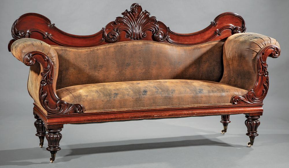 WILLIAM IV CARVED MAHOGANY SOFAWilliam 31a667