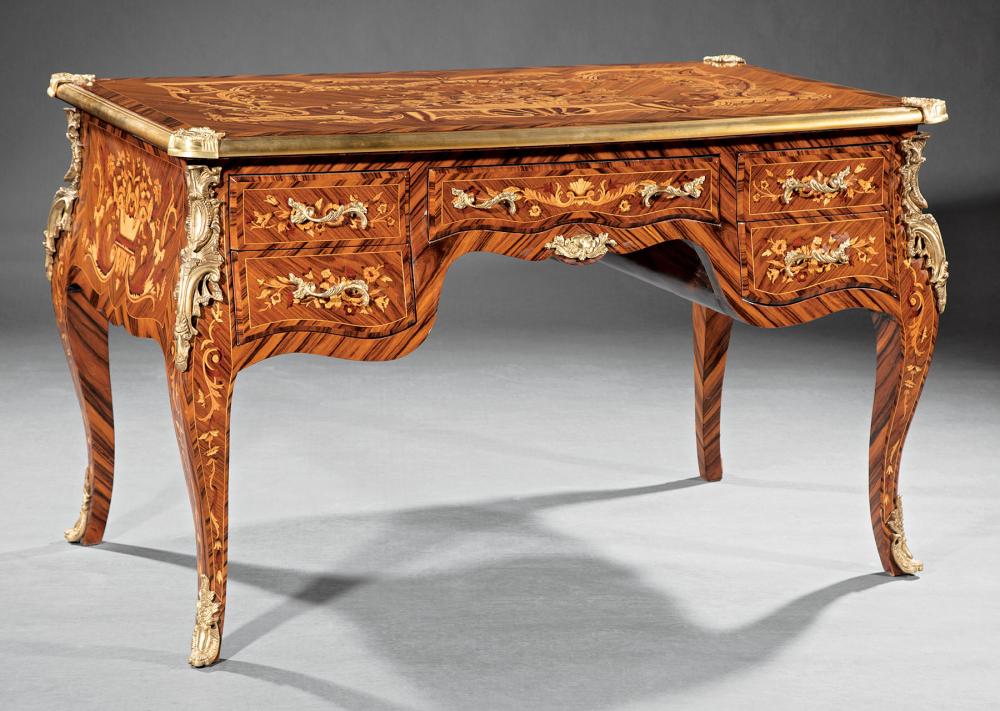 DORE BRONZE-MOUNTED MARQUETRY BUREAU