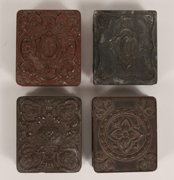 Three assorted tintypes in embossed