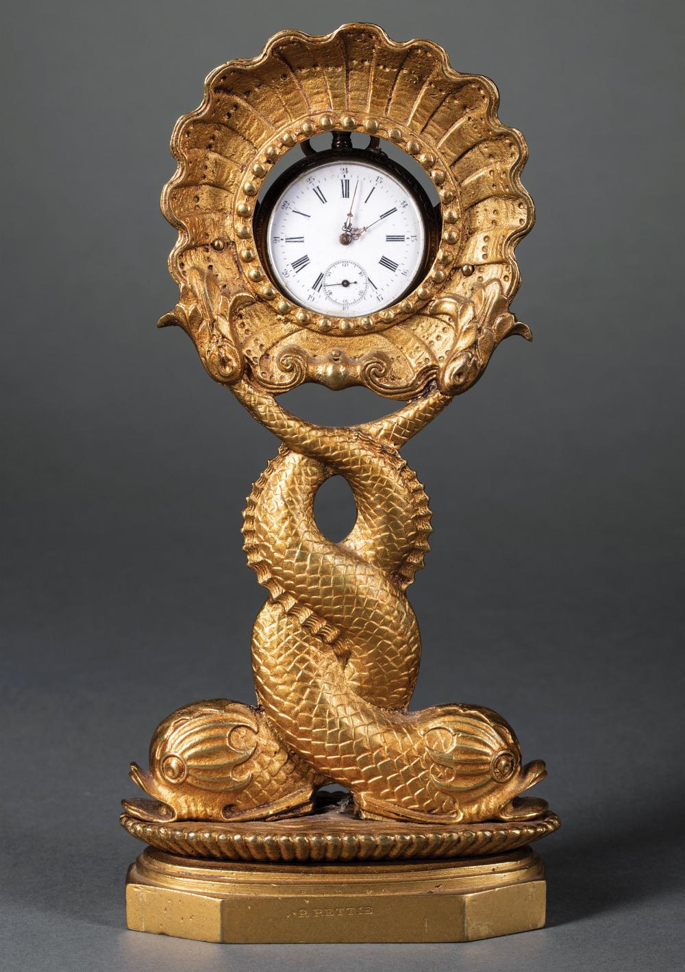 ITALIAN GILT BRONZE FIGURAL WATCH