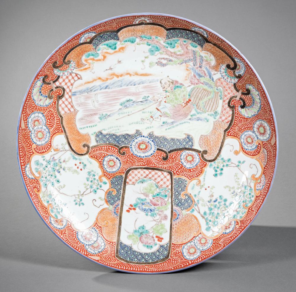 JAPANESE POLYCHROME PORCELAIN CHARGERLarge 31a6d3