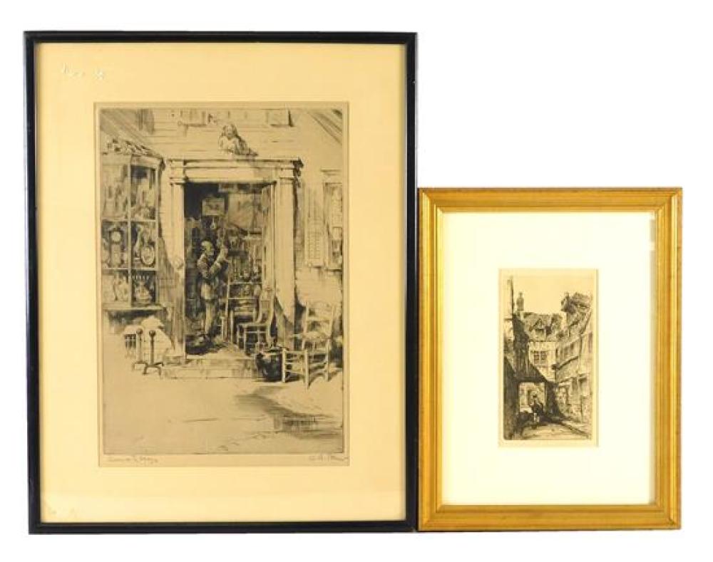 TWO FRAMED ETCHINGS, INCLUDING: