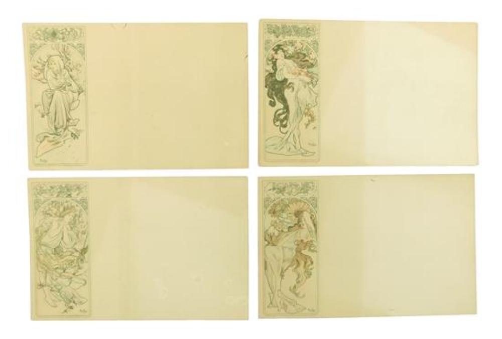 EPHEMERA: FOUR ALPHONSE MUCHA (CZECH,