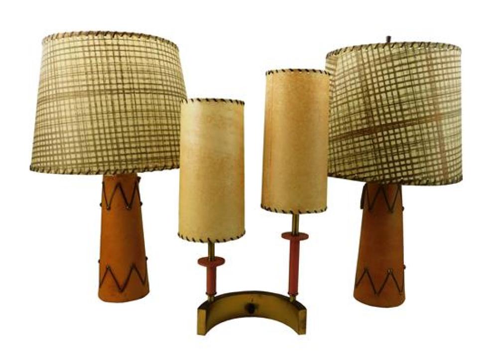 THREE MID-CENTURY TABLE LAMPS,