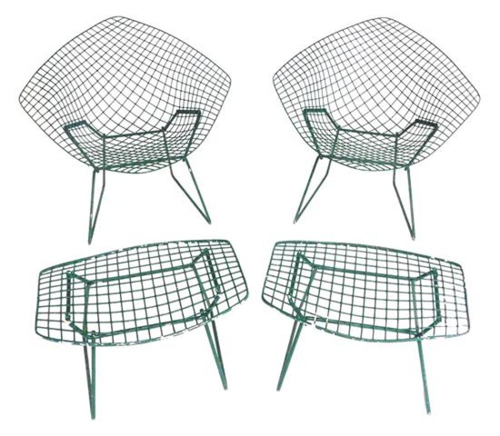 TWO HARRY BERTOIA KNOLL STYLE DIAMOND  31ce52