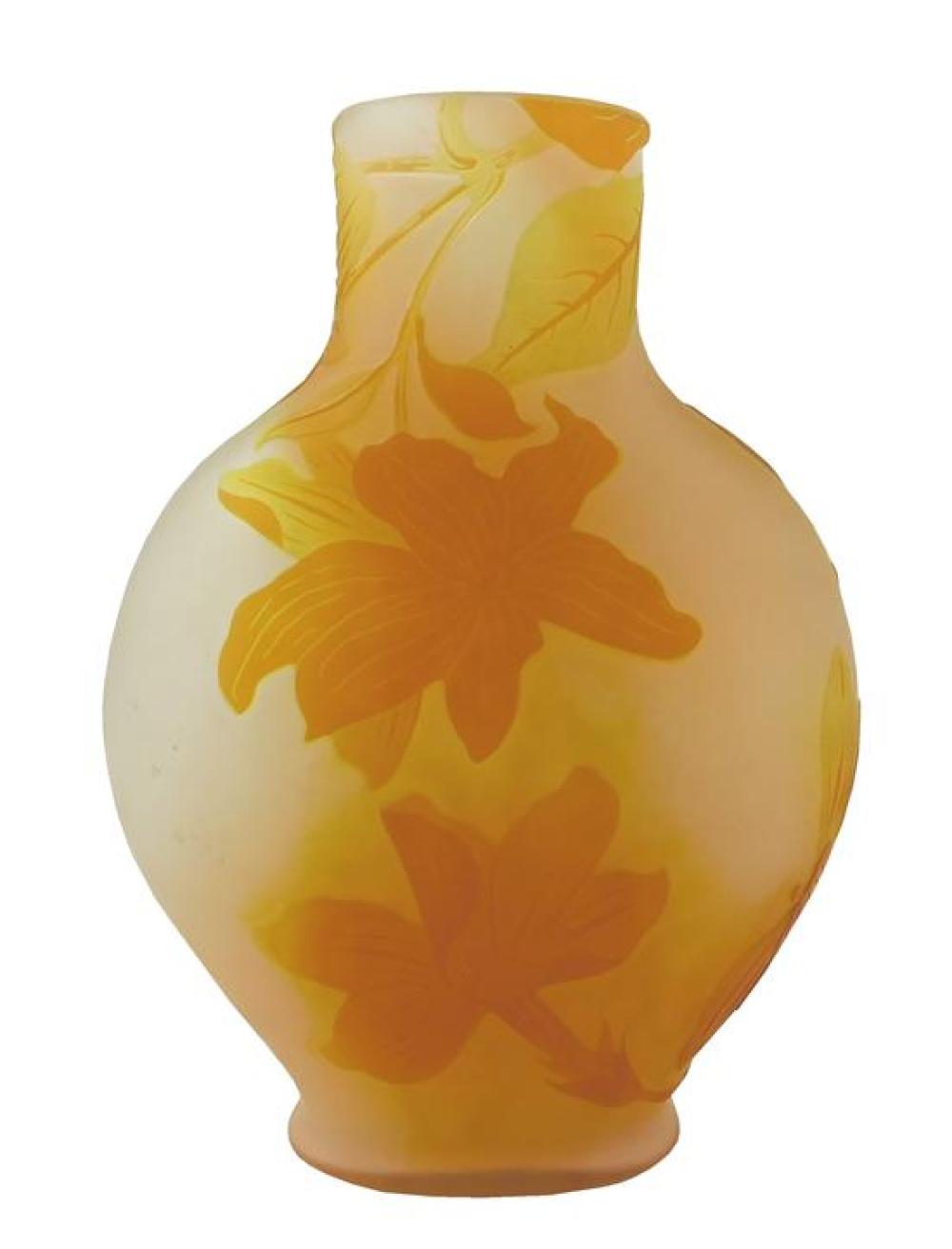 GALLE CAMEO GLASS VASE, FRENCH,