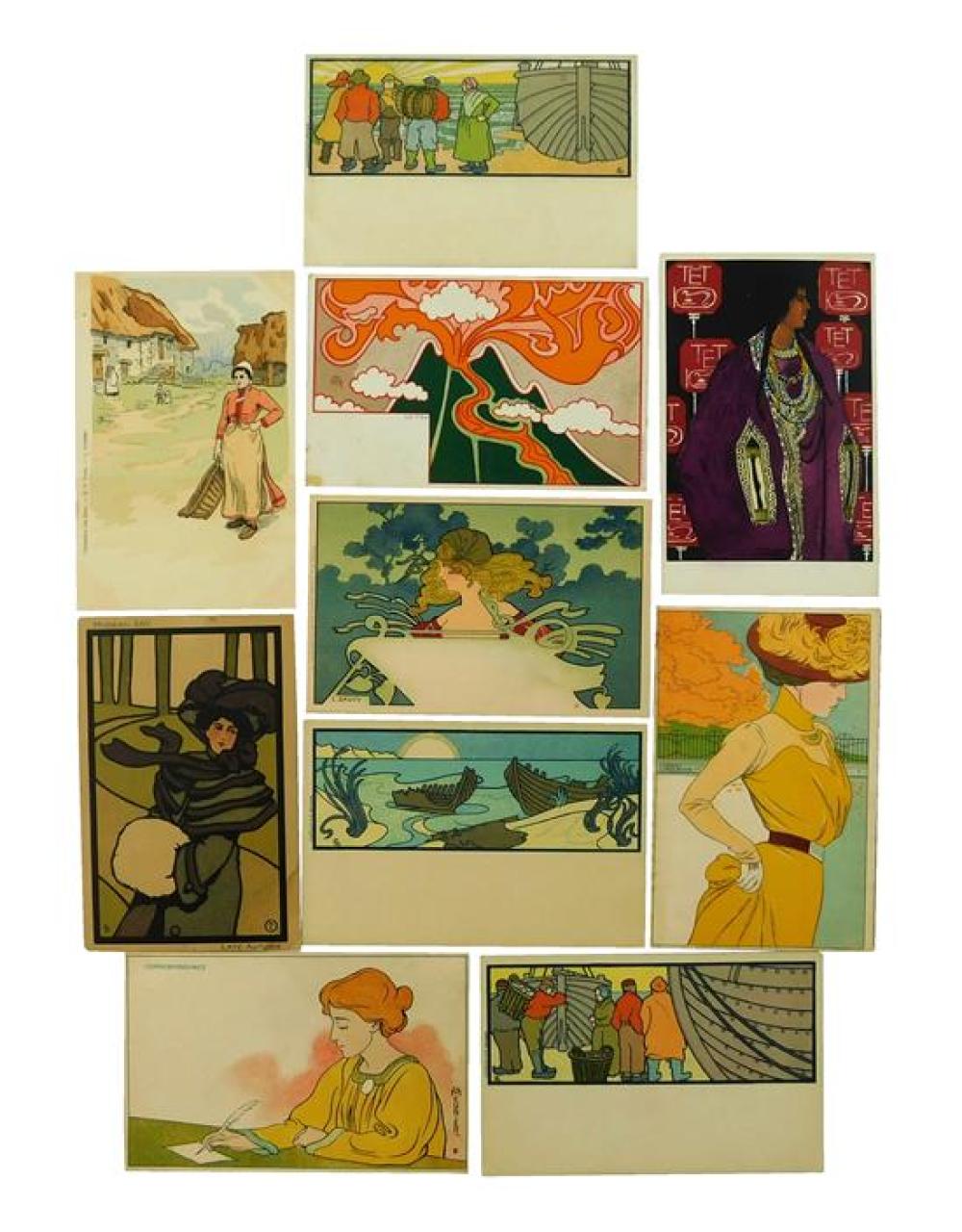 EPHEMERA: TEN ART DECO POSTCARDS,