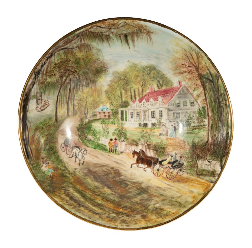 LOUISIANA HAND PAINTED SCENIC PORCELAIN 31cea3