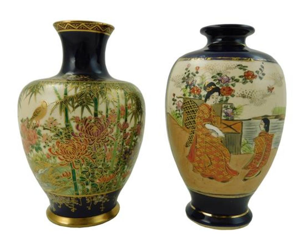 ASIAN TWO JAPANESE SATSUMA VASES  31cef2