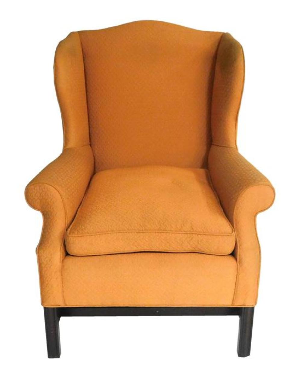 PERSIMMON COLORED UPHOLSTERED WINGBACK