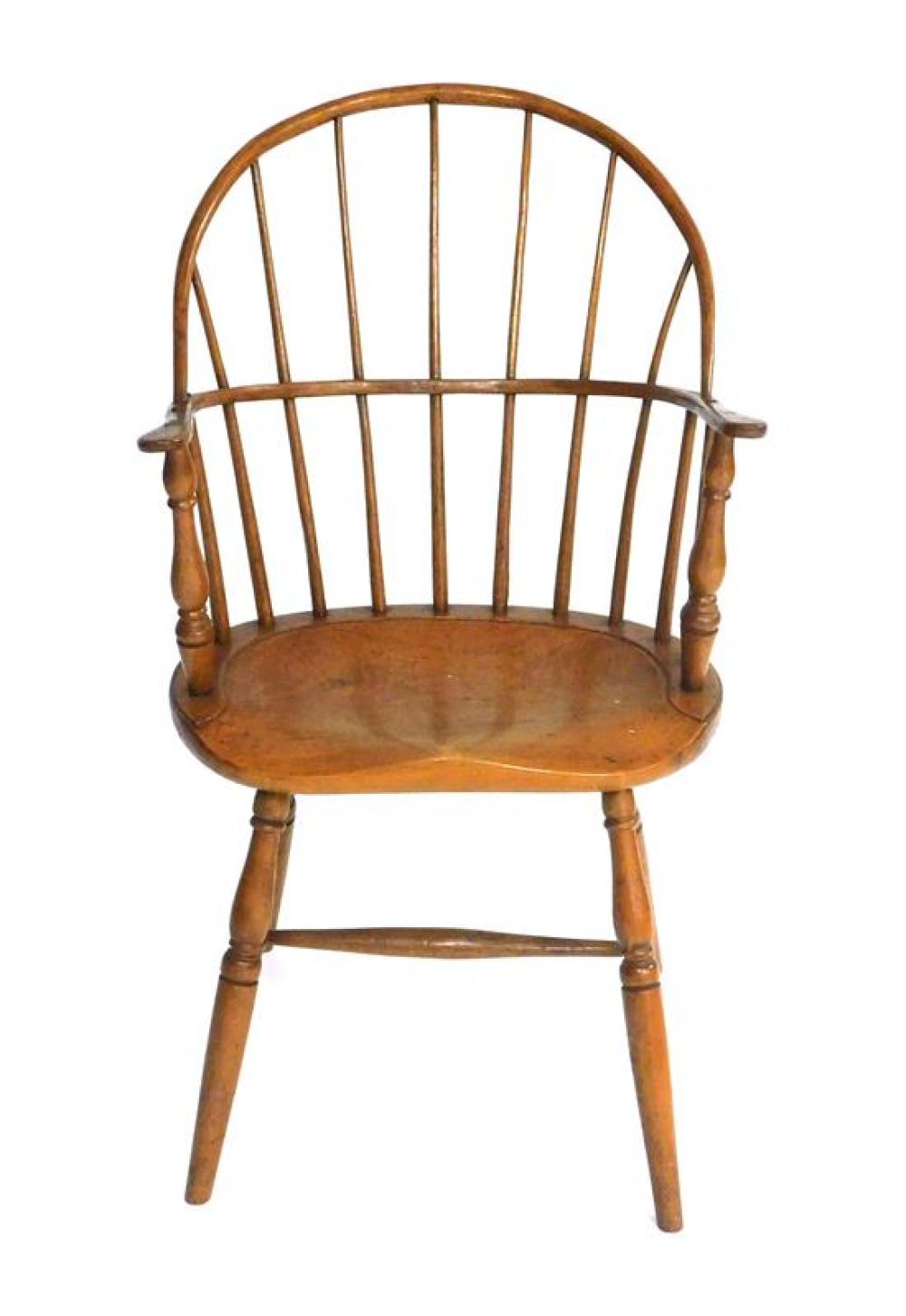 WINDSOR SACK-BACK ARMCHAIR, AMERICAN,