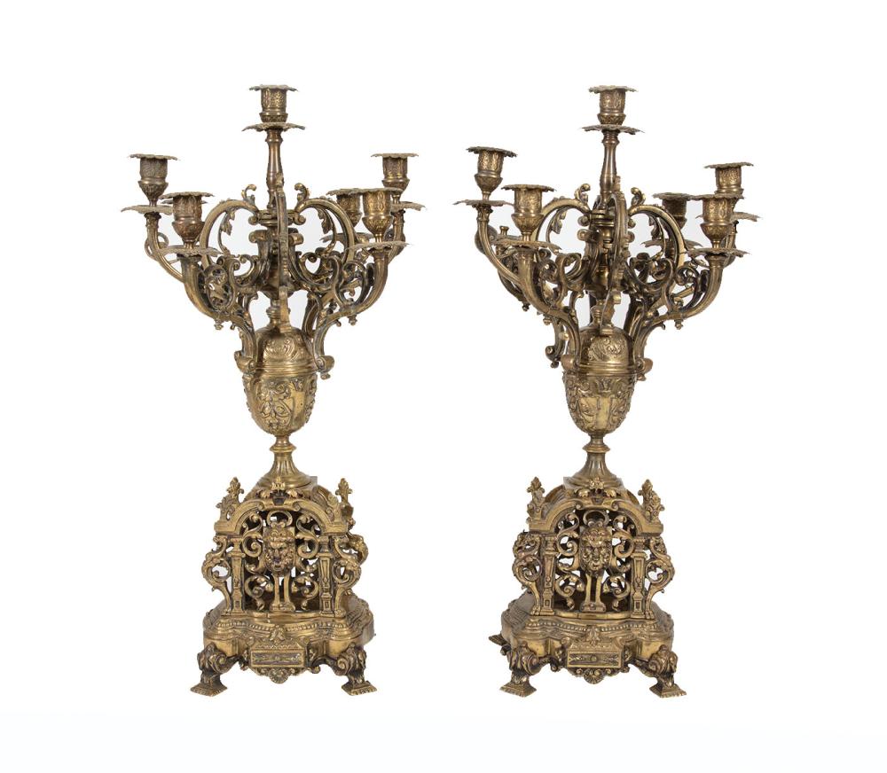 FRENCH RENAISSANCE-STYLE BRONZE CANDELABRA