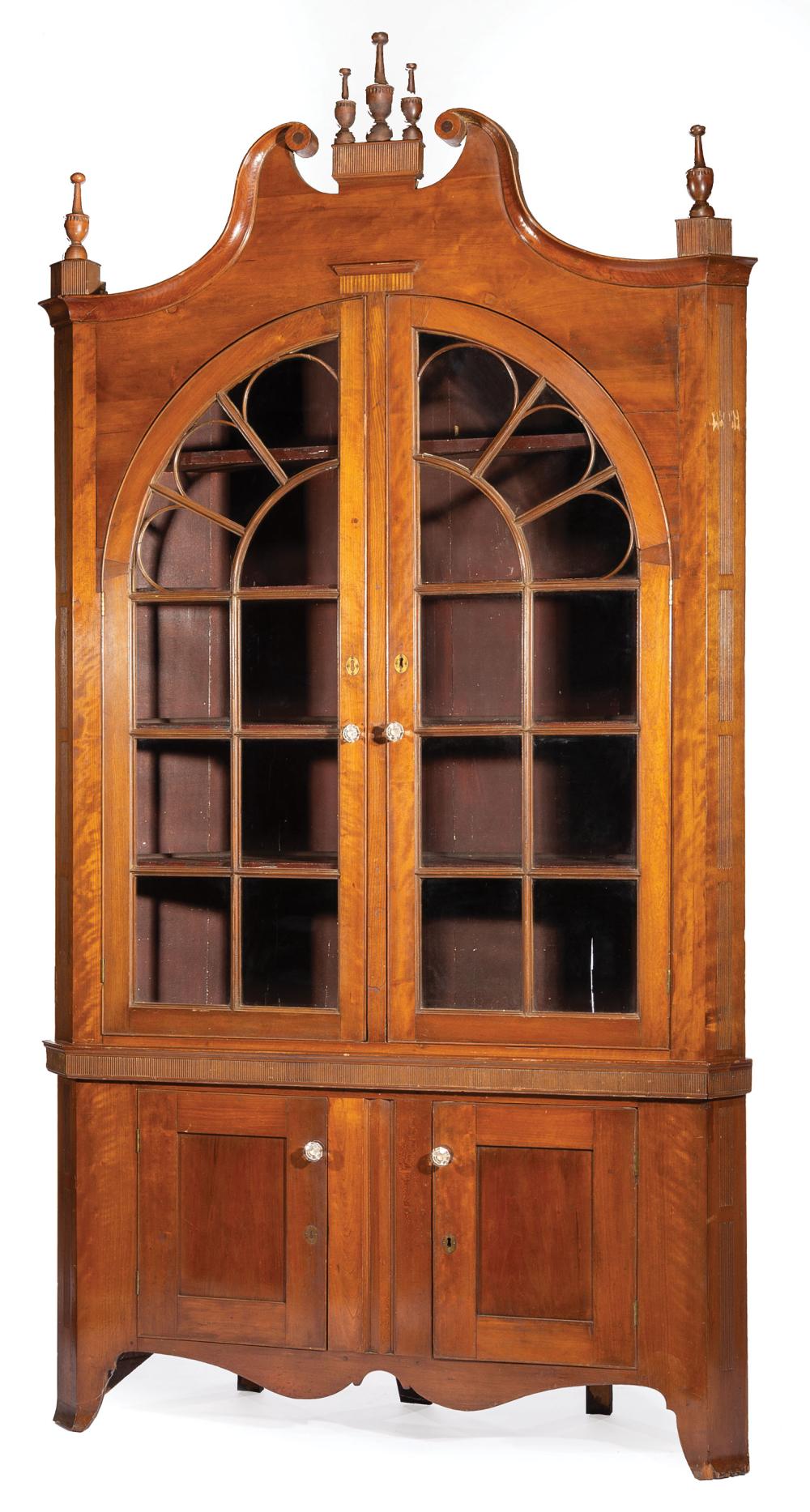 ANTIQUE CHERRYWOOD CORNER CABINETAntique