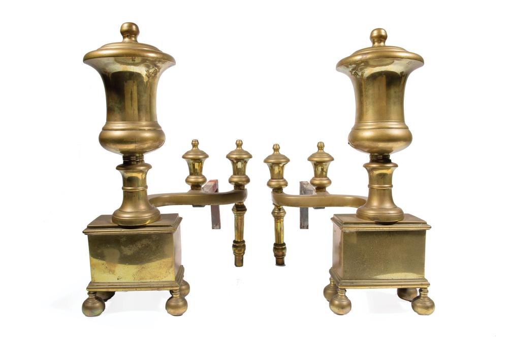 PAIR OF AMERICAN BRASS URN FORM 31cf97