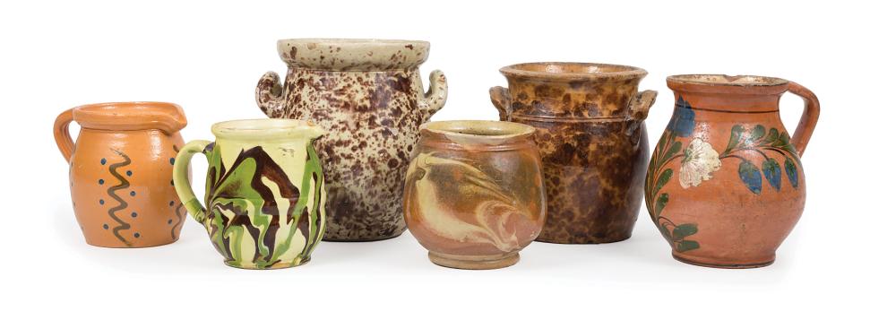 FRENCH GLAZED POTTERY JARS AND