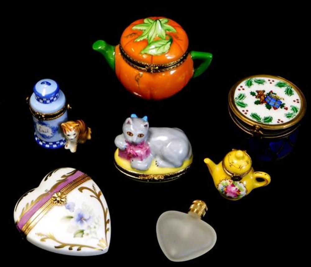 SIX PIECES OF LIMOGES, FRANCE,