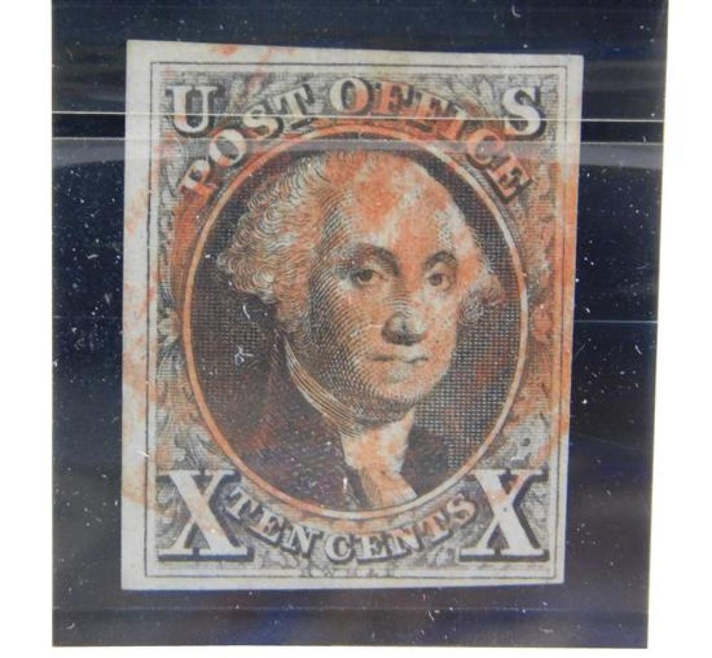 STAMPS: 1847, 10 CENT WASHINGTON,