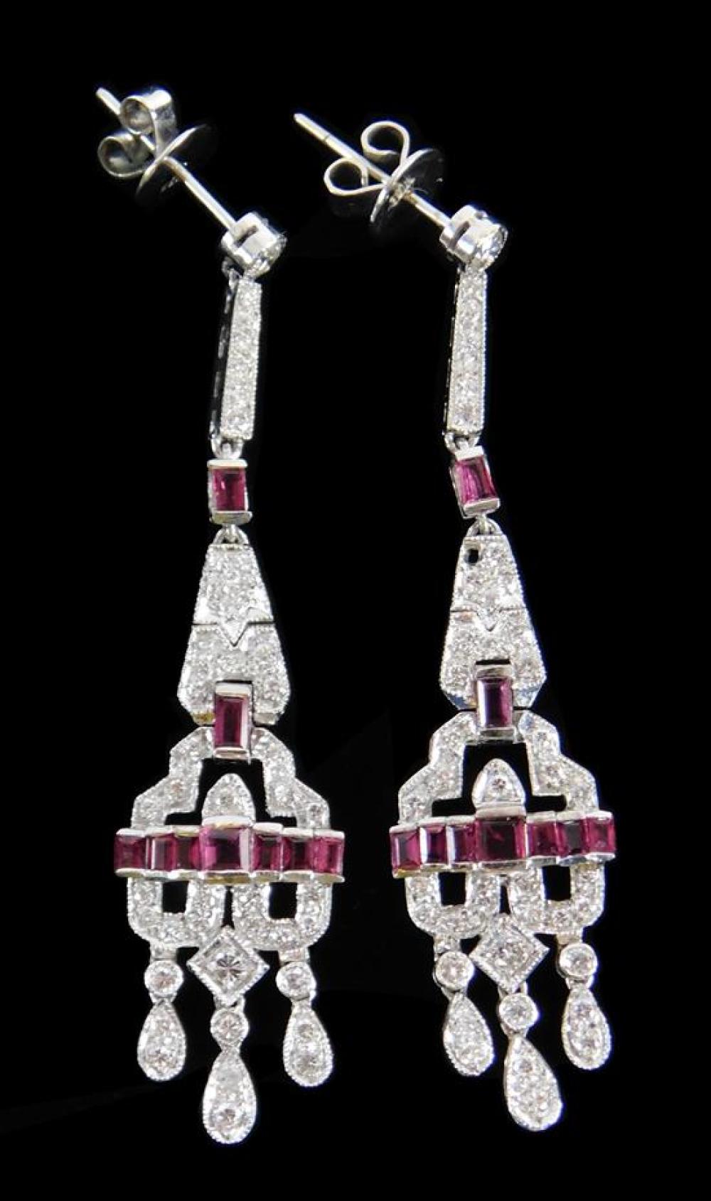 JEWELRY 18K RUBY AND DIAMOND DROP 31d068