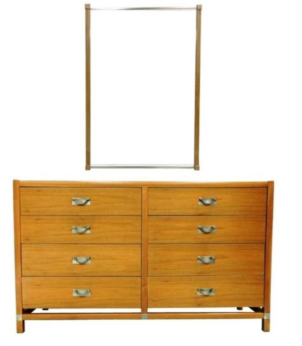 MID-CENTURY TUNG-SI CHEST AND MIRROR