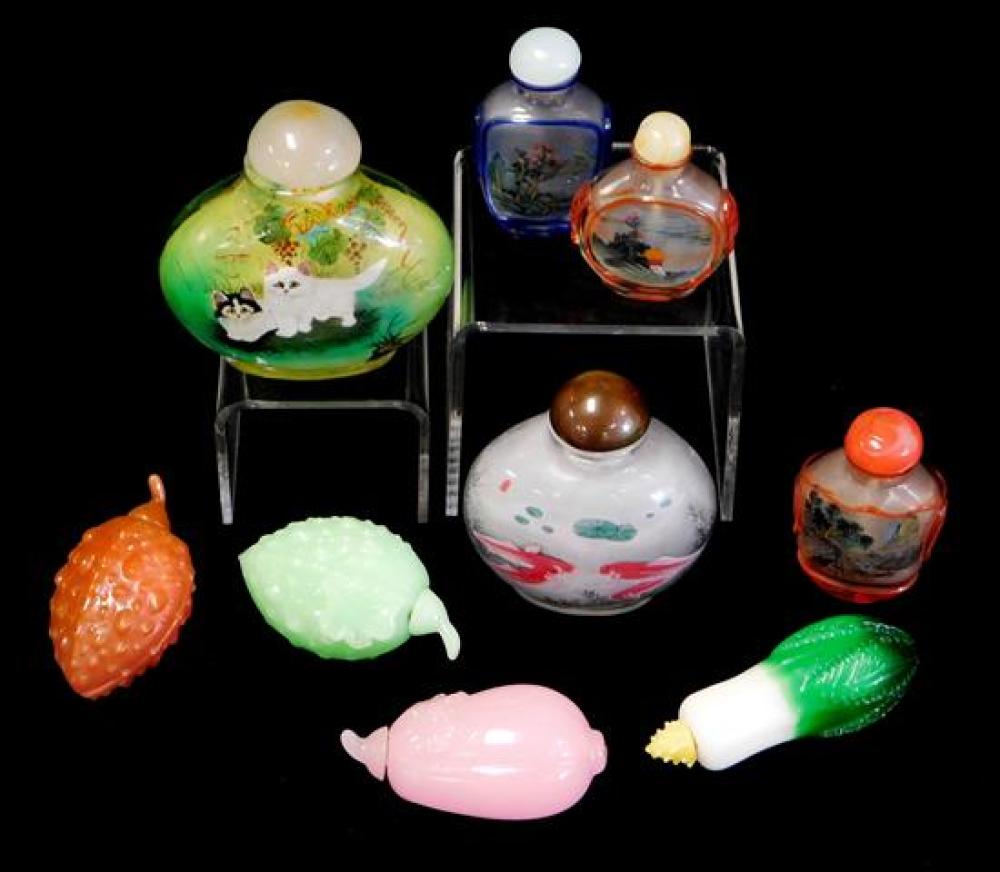 ASIAN SNUFF BOTTLES NINE PIECES  31d09d