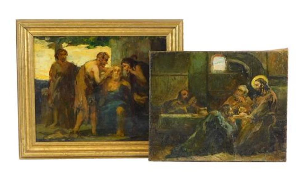 TWO UNSIGNED19TH C. EUROPEAN OILS ON