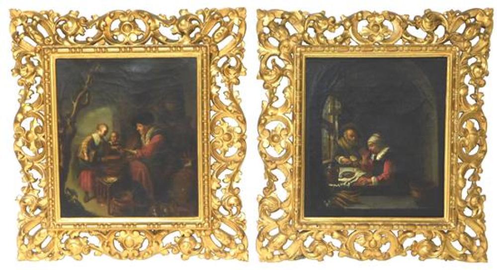 TWO DUTCH GENRE SCENES OILS ON 31d0c0